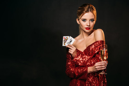 Elegante signora al casinò